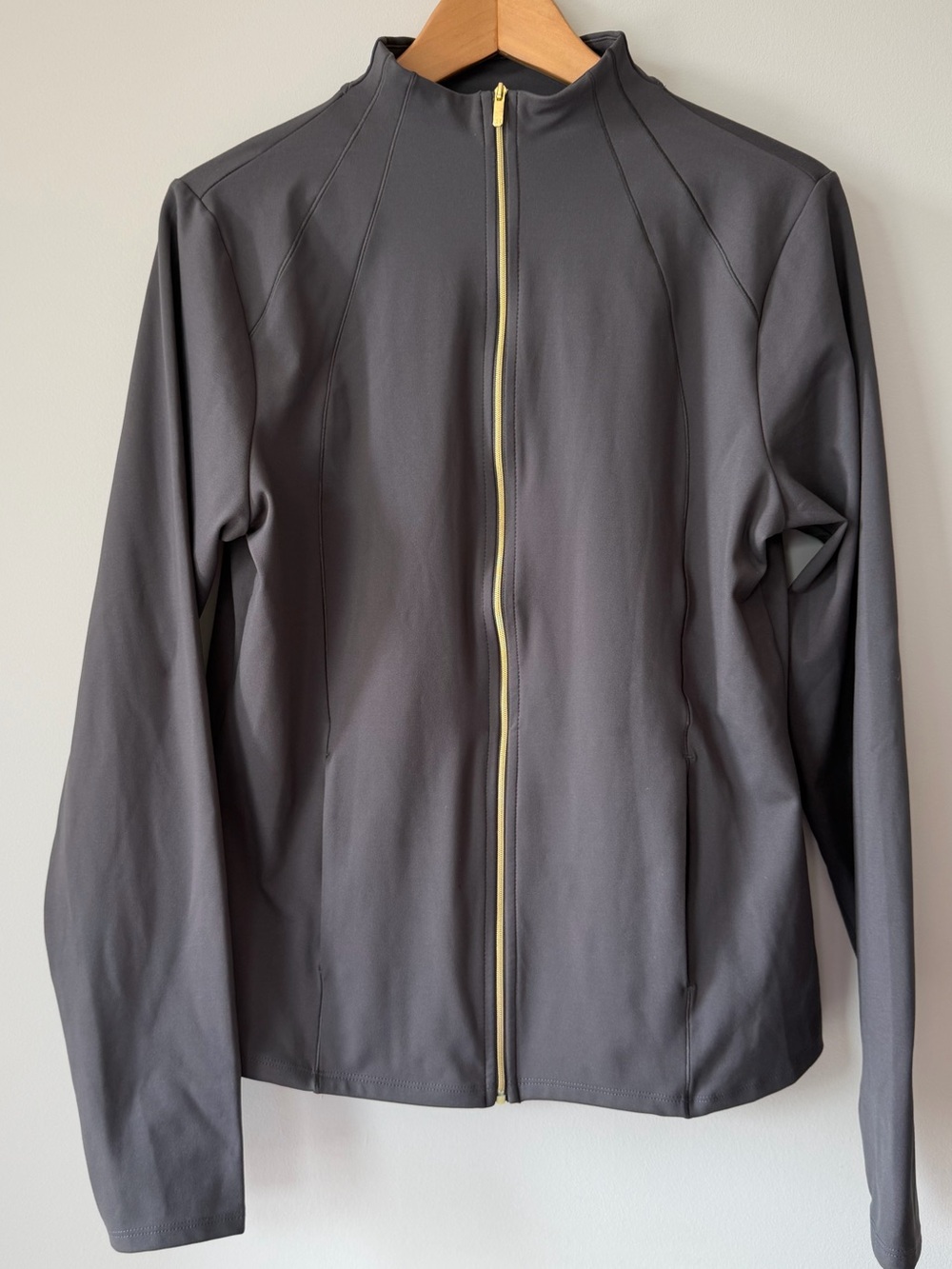 (L) RBX Charcoal Gray Zip-Front Performance Jacket with Gold Zipper
